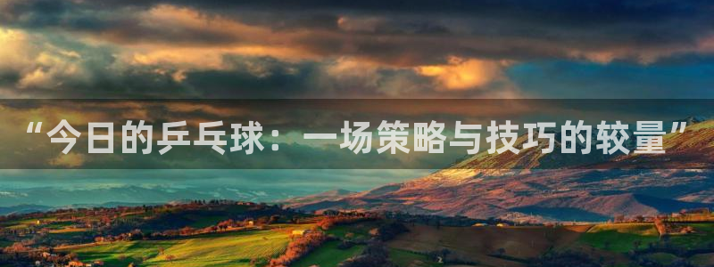 球速体育app在线登录官网：“今日的乒乓球：一场策略与技巧的